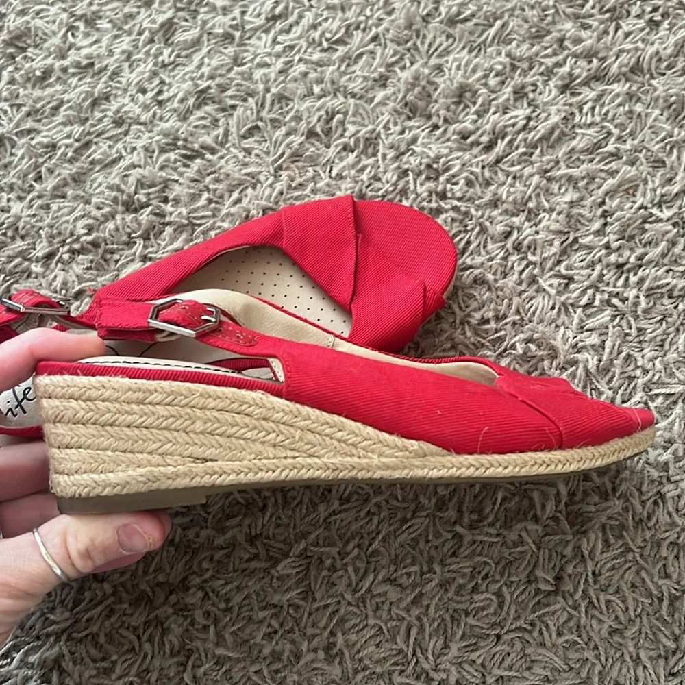 Life Stride Red Women’s Wedge Sandals